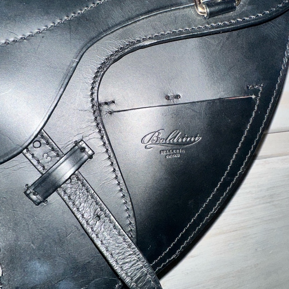 Boldrini selleria -Black Sveva Italian leather saddle bag - Picture 4 of 6